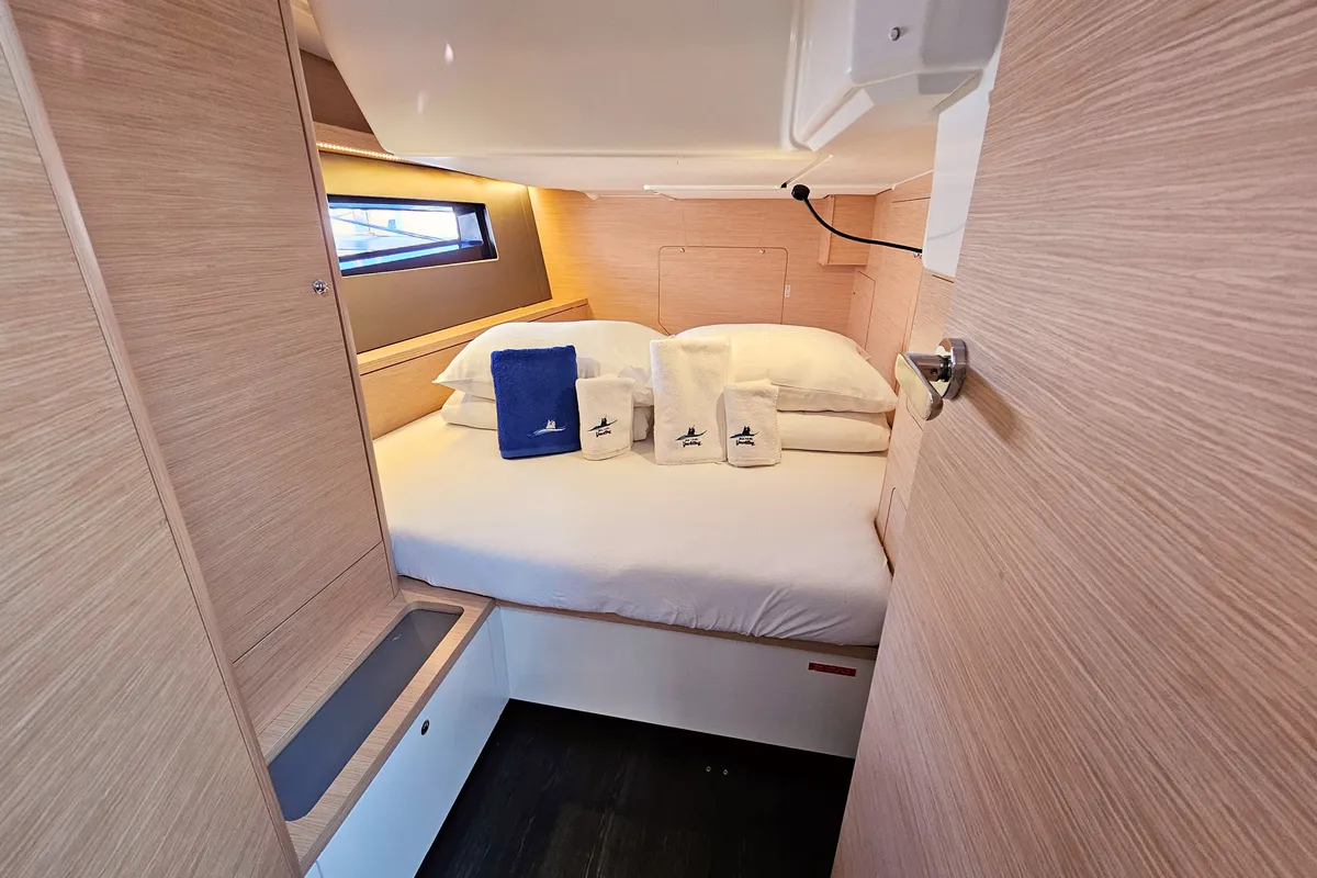 Cabin on Virtuoso, a Dufour 44 sailboat at Grad Kaštela, Croatia