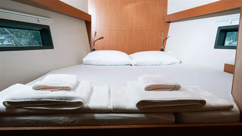 Cabin on Nomad, a Bavaria C42 sailboat at Fethiye, Turkey