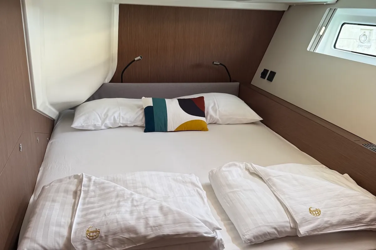 Cabin on Scorpio III, a Beneteau Oceanis 60 sailboat at Seget Donji, Croatia