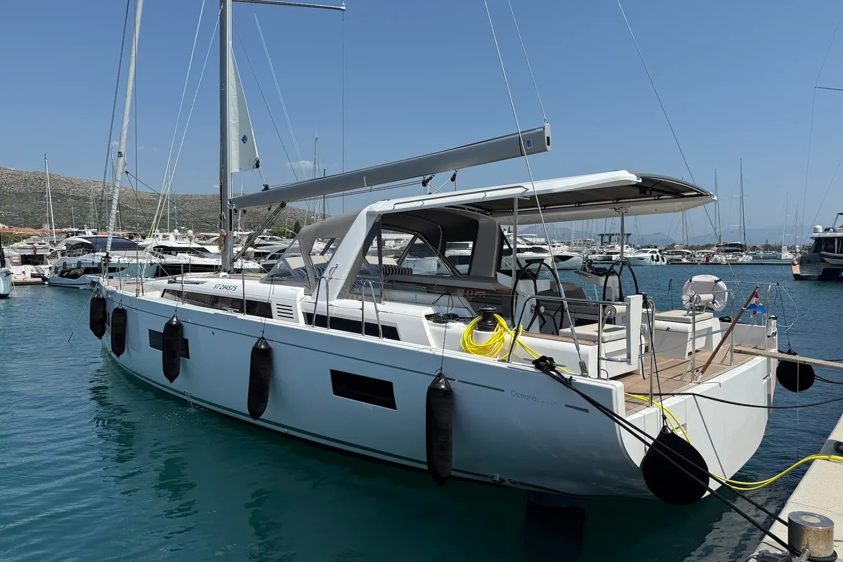 Exterior view of Scorpio III, a Beneteau Oceanis 60 sailboat at Seget Donji, Croatia