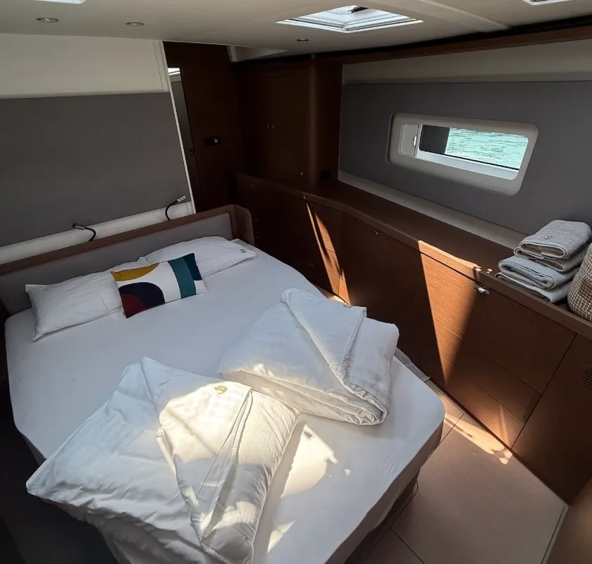 Cabin on Scorpio III, a Beneteau Oceanis 60 sailboat at Seget Donji, Croatia