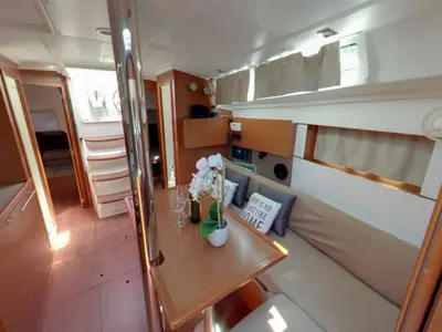 Salon of LUCE, a Beneteau Oceanis 38.1 sailboat at Dubrovnik, Croatia