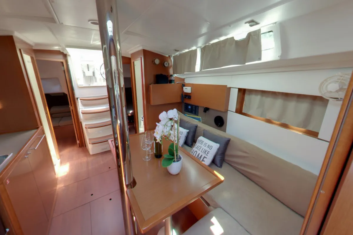 Salon of LUCE, a Beneteau Oceanis 38.1 sailboat at Dubrovnik, Croatia