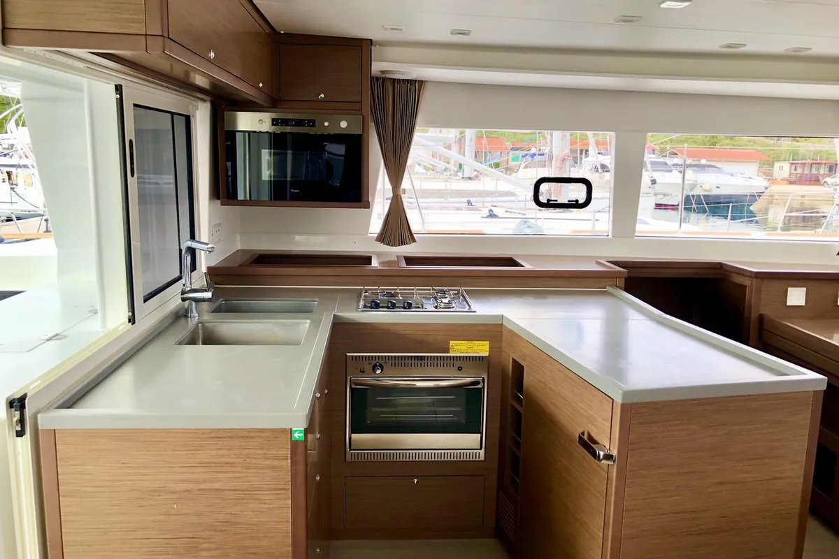 Galley of Zen, a Lagoon 450 F catamaran at Split, Croatia