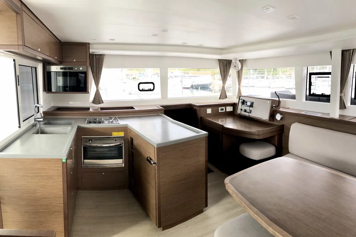 Galley of Zen, a Lagoon 450 F catamaran at Split, Croatia