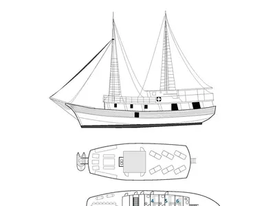 Floor plan of Moja Maja, a Motor sailer sailboat at Grad Kaštela, Croatia
