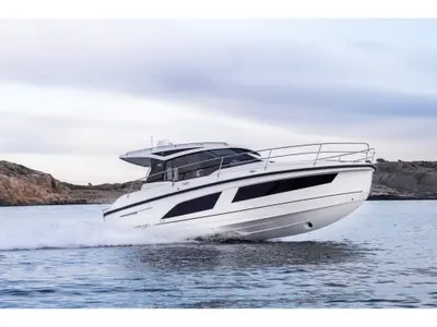 Exterior view of LAGANINI, a Grandezza 30 OC motorboat at Grad Trogir, Croatia