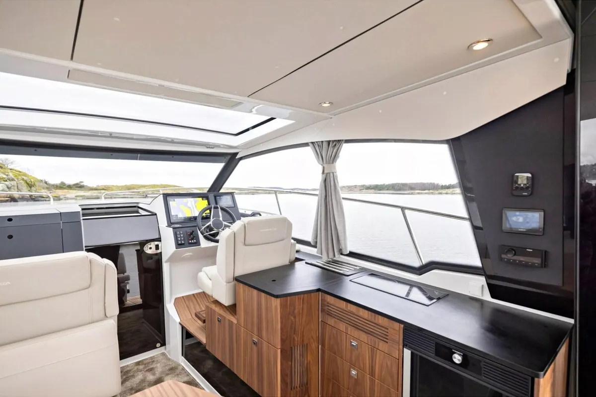 Salon of LAGANINI, a Grandezza 30 OC motorboat at Grad Trogir, Croatia