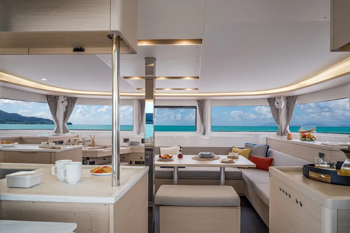 Salon of Joansea, a Lagoon 46 catamaran at Trogir, Croatia