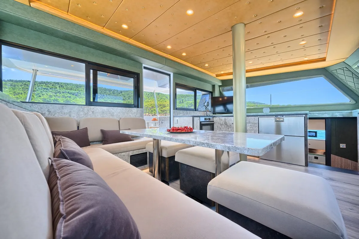 Salon of Gold, a Luna 49 catamaran at Split, Croatia