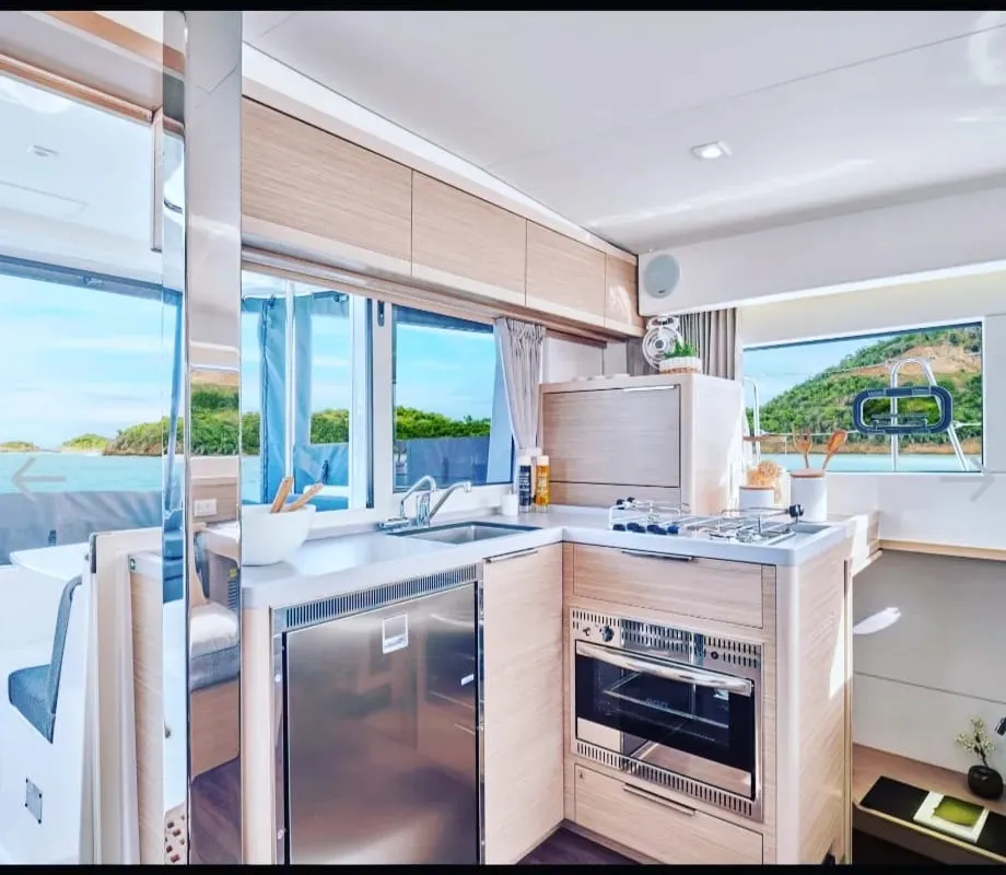 Galley of Nerea, a Lagoon 40 catamaran at Marsala, Italy