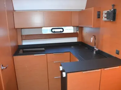 Galley of Varola, a Bavaria Sport 450 HT motorboat at Seget Donji, Croatia