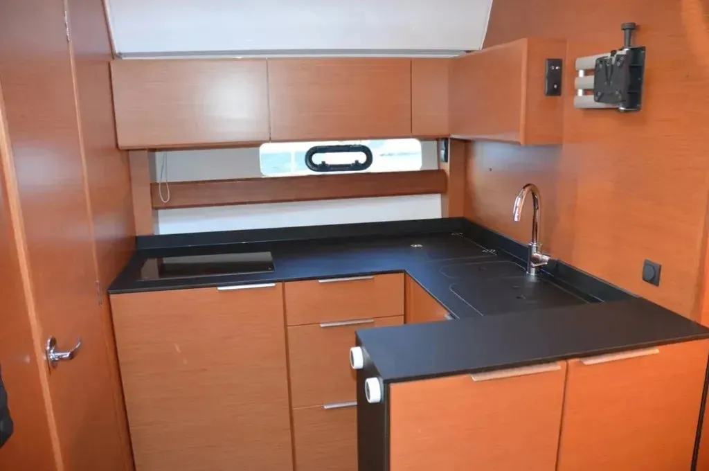 Galley of Varola, a Bavaria Sport 450 HT motorboat at Seget Donji, Croatia