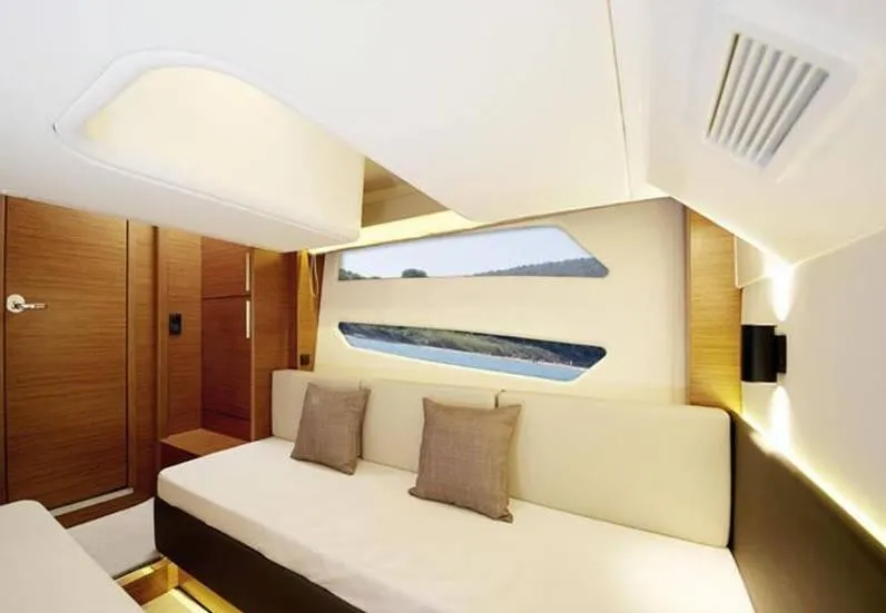 Cabin on Varola, a Bavaria Sport 450 HT motorboat at Seget Donji, Croatia