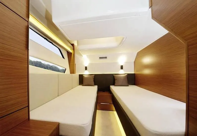 Cabin on Varola, a Bavaria Sport 450 HT motorboat at Seget Donji, Croatia