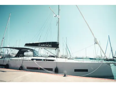 Exterior view of Sea Emerald, a Hanse 510 sailboat at Kos, Greece