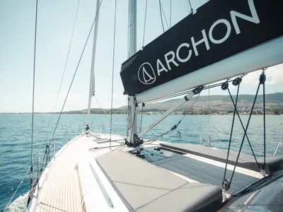 Exterior view of Sea Emerald, a Hanse 510 sailboat at Kos, Greece