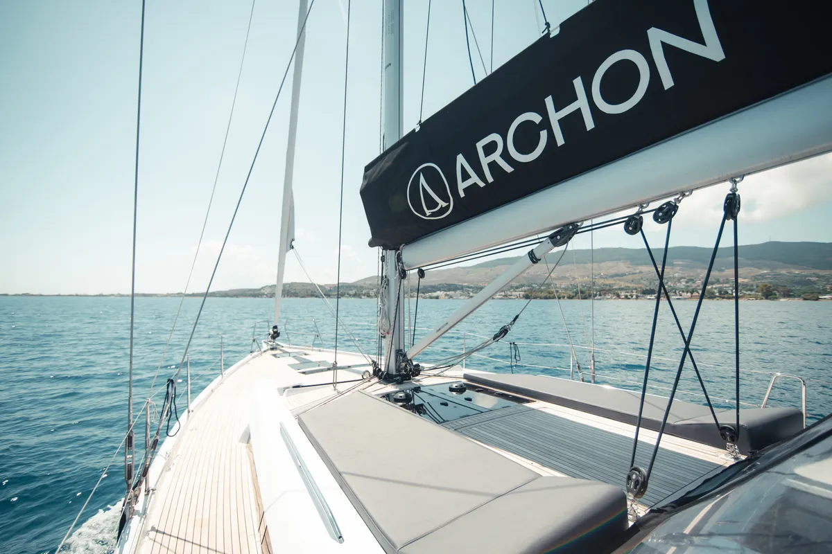 Exterior view of Sea Emerald, a Hanse 510 sailboat at Kos, Greece