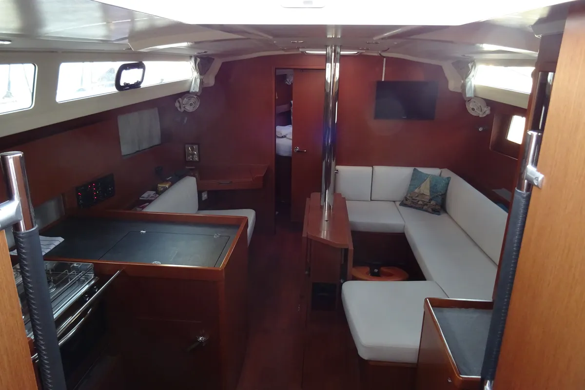Salon of Ariadne, a Beneteau Oceanis 41.1 sailboat at Municipal Unit of Lefkada, Greece