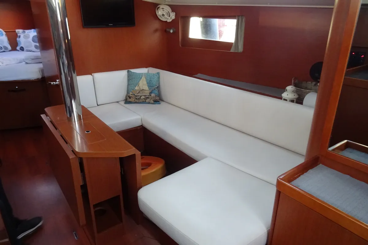 Salon of Ariadne, a Beneteau Oceanis 41.1 sailboat at Municipal Unit of Lefkada, Greece