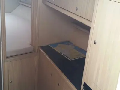 Cabin on Laura III, a Grginić jahte Mirakul 30 Sport Open motorboat at Grad Biograd na Moru, Croatia