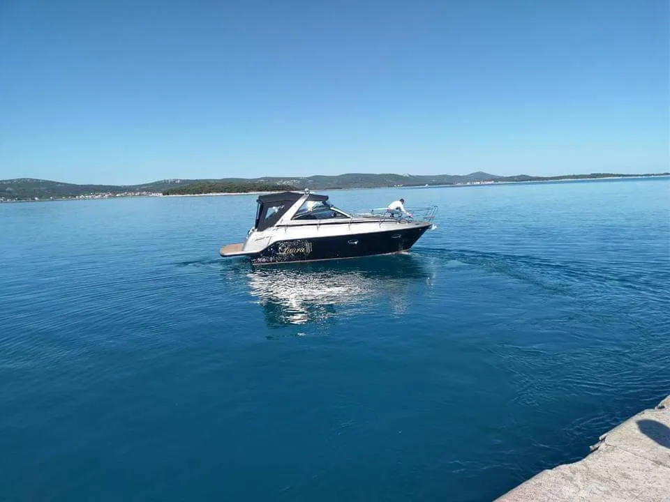 Exterior view of Laura III, a Grginić jahte Mirakul 30 Sport Open motorboat at Grad Biograd na Moru, Croatia