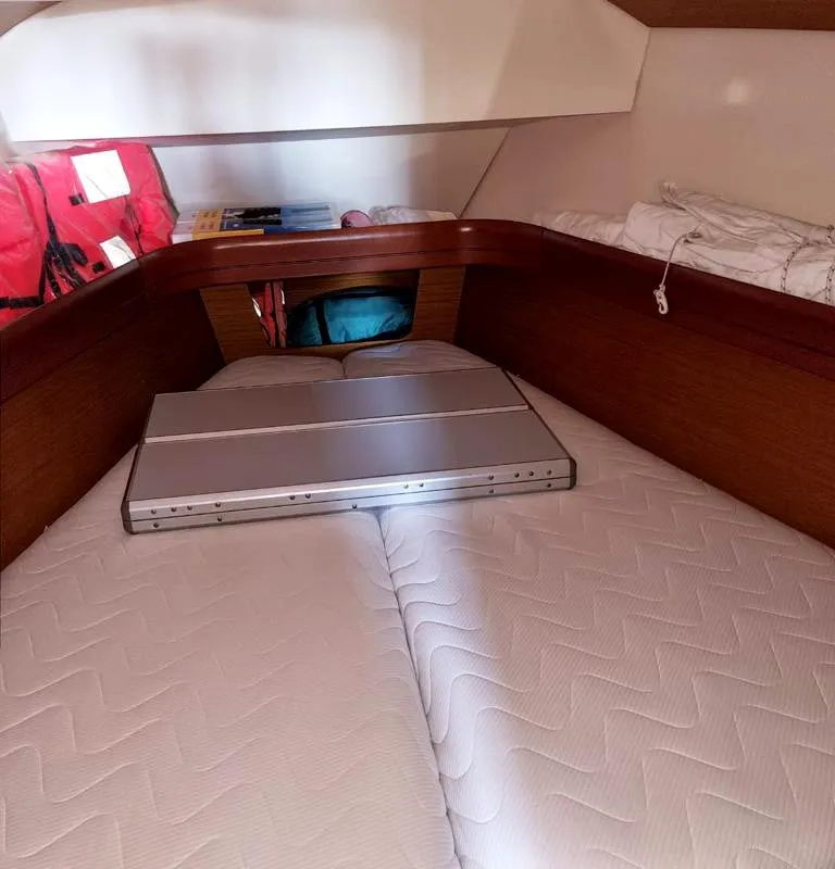 Cabin on Sea Nest, a Jeanneau Sun Odyssey 42 i sailboat at Finikas, Greece