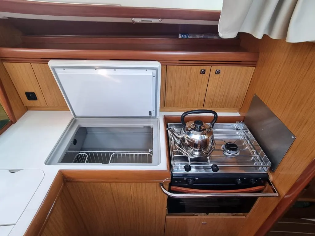 Galley of Sea Nest, a Jeanneau Sun Odyssey 42 i sailboat at Finikas, Greece