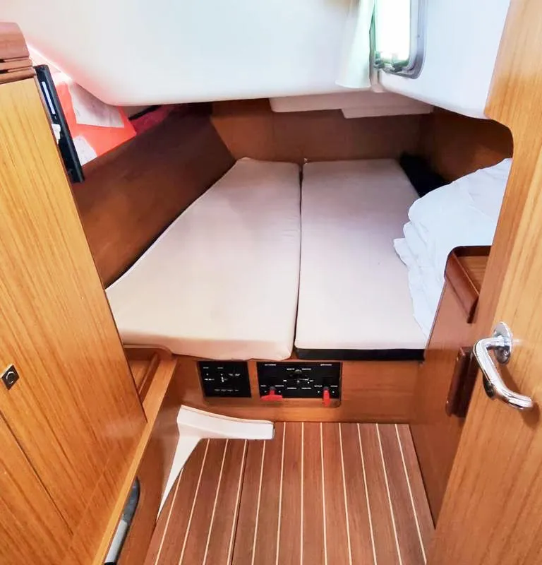 Cabin on Sea Nest, a Jeanneau Sun Odyssey 42 i sailboat at Finikas, Greece