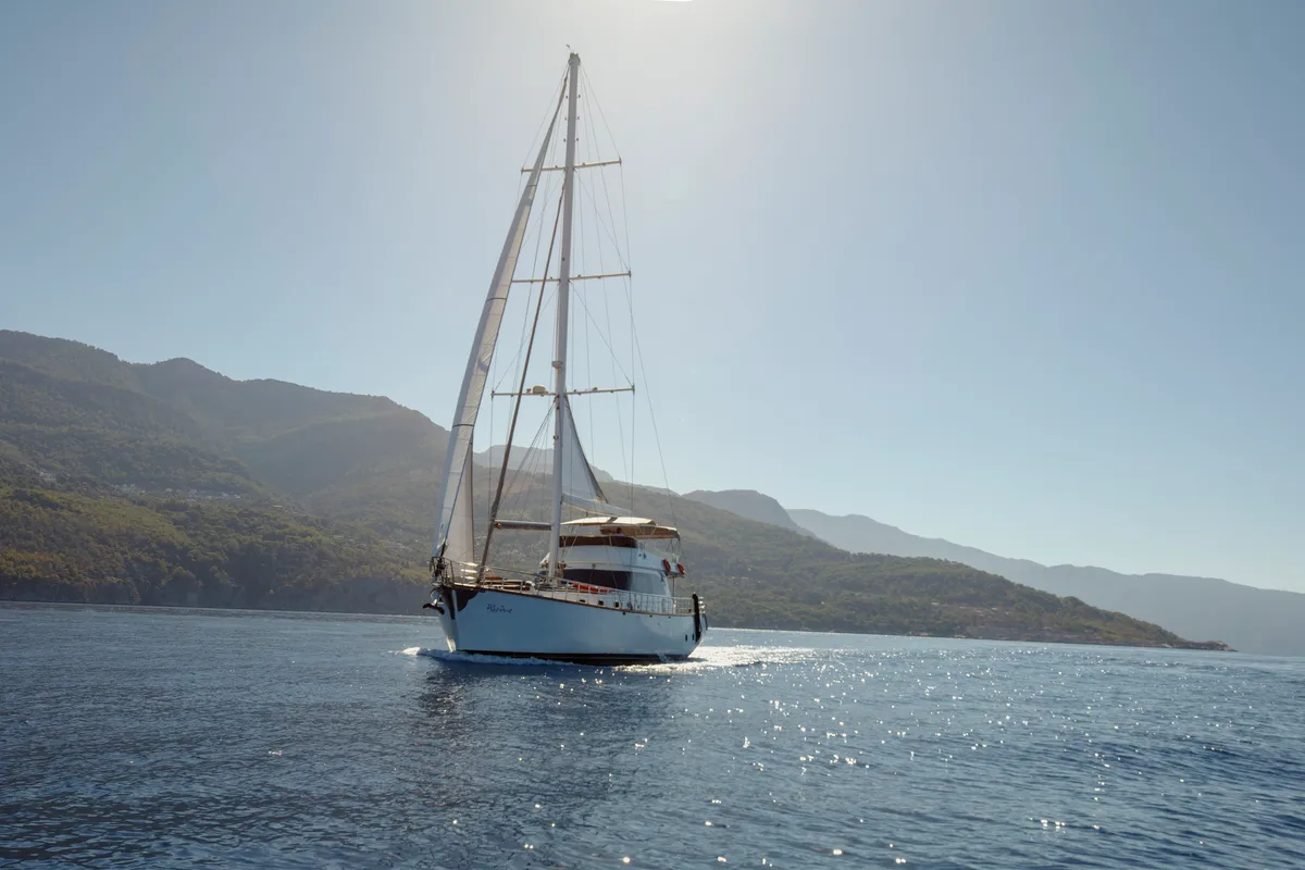 Exterior view of Premium, a Gulet Motor sailer motor yacht at Fethiye, Turkey
