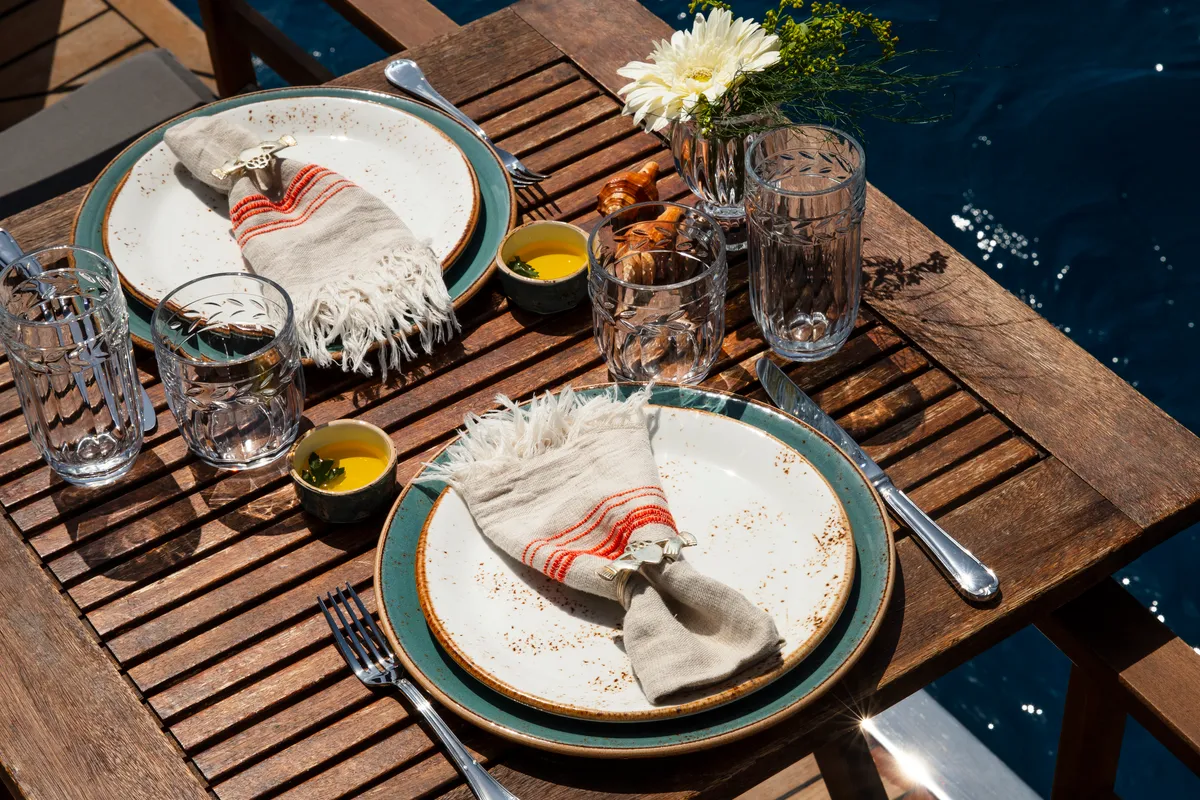 Deck of Premium, a Gulet Motor sailer motor yacht at Fethiye, Turkey