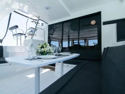 Salon of Cloud Dancer, a Lagoon 42 catamaran at Pa Khlok, Thailand