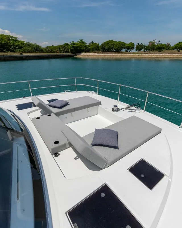Deck of Mala, a Fountaine Pajot MY5 catamaran at Seget Donji, Croatia