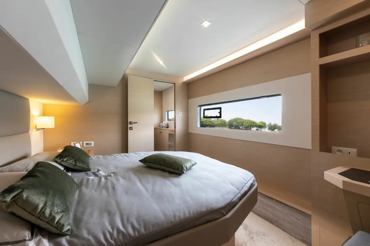 Cabin on Mala, a Fountaine Pajot MY5 catamaran at Seget Donji, Croatia