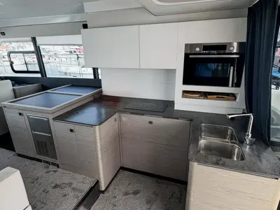 Galley of Mala, a Fountaine Pajot MY5 catamaran at Seget Donji, Croatia