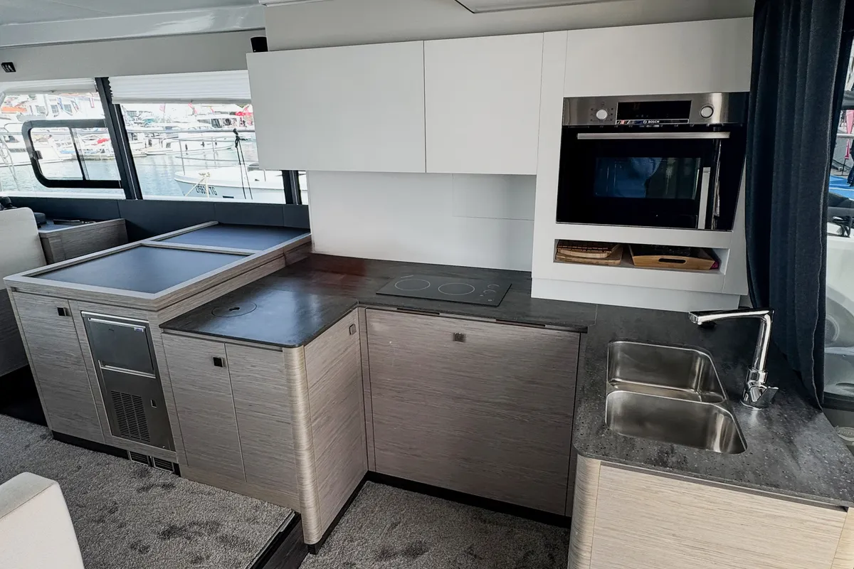 Galley of Mala, a Fountaine Pajot MY5 catamaran at Seget Donji, Croatia