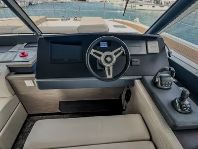 Cockpit of Mala, a Fountaine Pajot MY5 catamaran at Seget Donji, Croatia