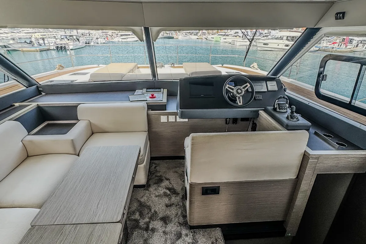 Salon of Mala, a Fountaine Pajot MY5 catamaran at Seget Donji, Croatia