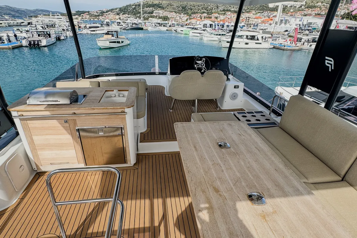 Deck of Mala, a Fountaine Pajot MY5 catamaran at Seget Donji, Croatia