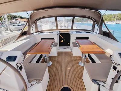 Cockpit of Novara, a Bavaria C50 Style sailboat at Grad Pula, Croatia