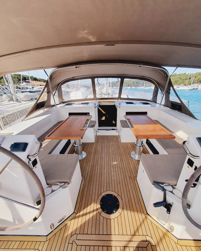 Cockpit of Novara, a Bavaria C50 Style sailboat at Grad Pula, Croatia