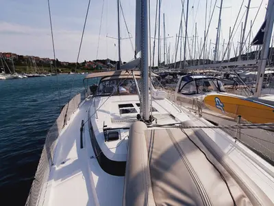 Deck of Novara, a Bavaria C50 Style sailboat at Grad Pula, Croatia