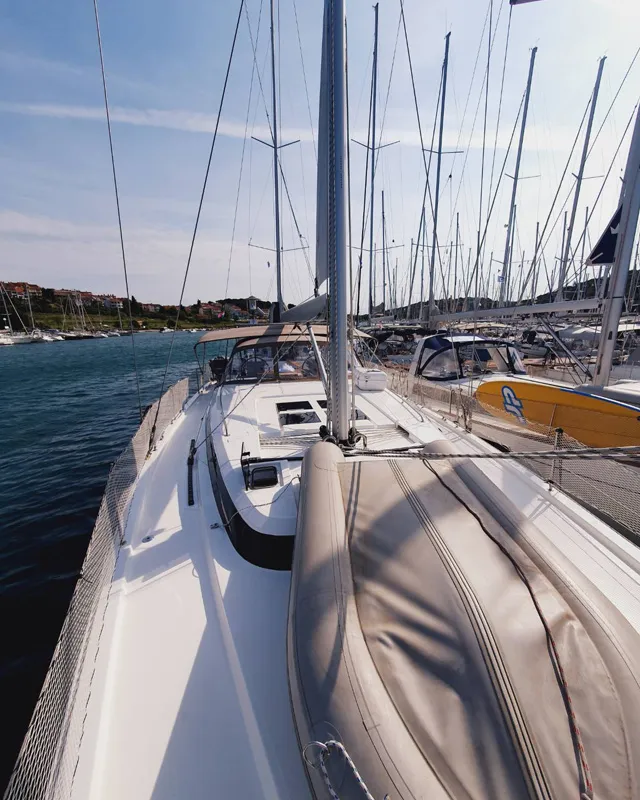 Deck of Novara, a Bavaria C50 Style sailboat at Grad Pula, Croatia