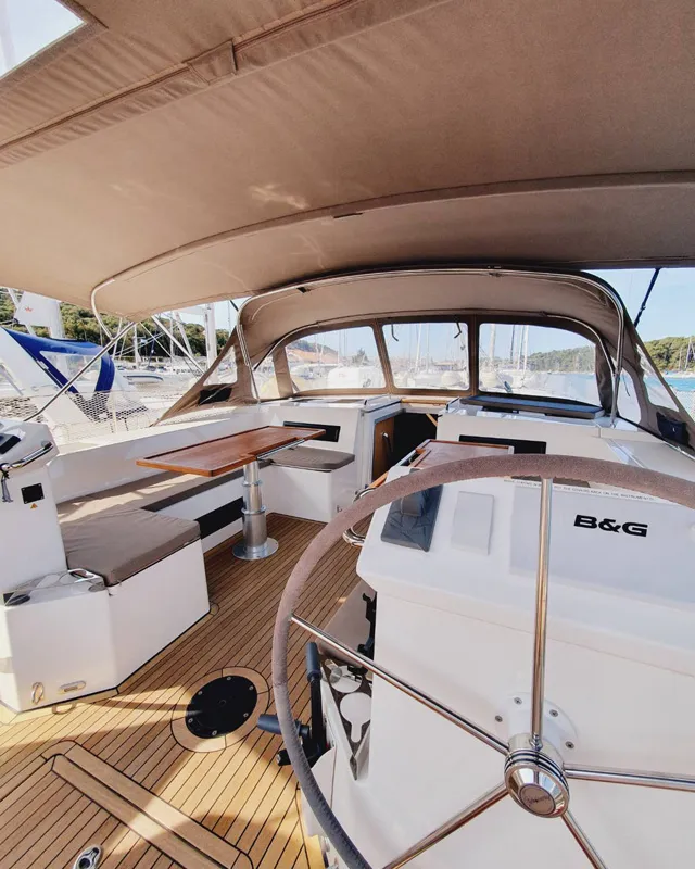 Cockpit of Novara, a Bavaria C50 Style sailboat at Grad Pula, Croatia
