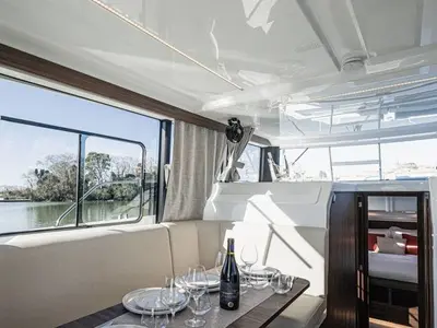 Salon of Liberty - Luxury 6, a Cygnet Liberty motorboat at Portiragnes, France