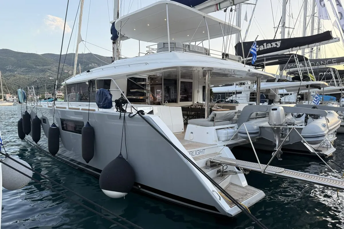 Starlight (Crewed) , a Lagoon 560 S2 catamaran at Athens, Greece