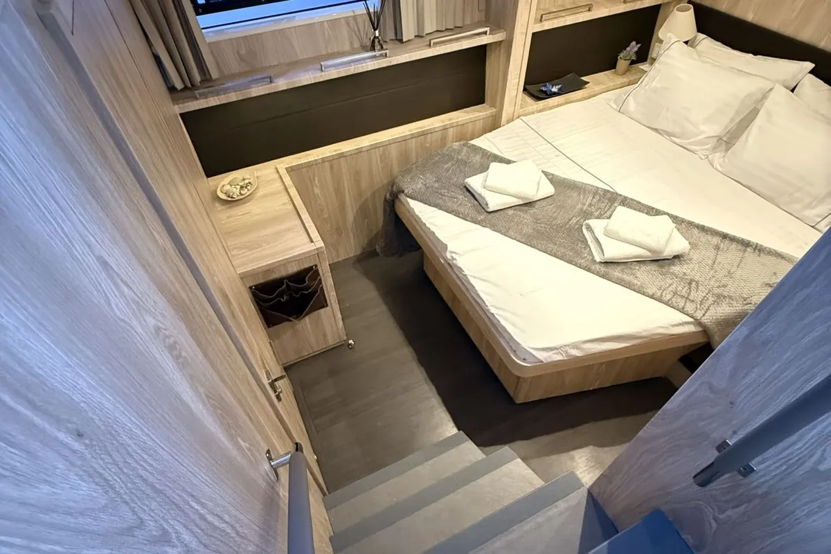 Starlight (Crewed) , a Lagoon 560 S2 catamaran at Athens, Greece