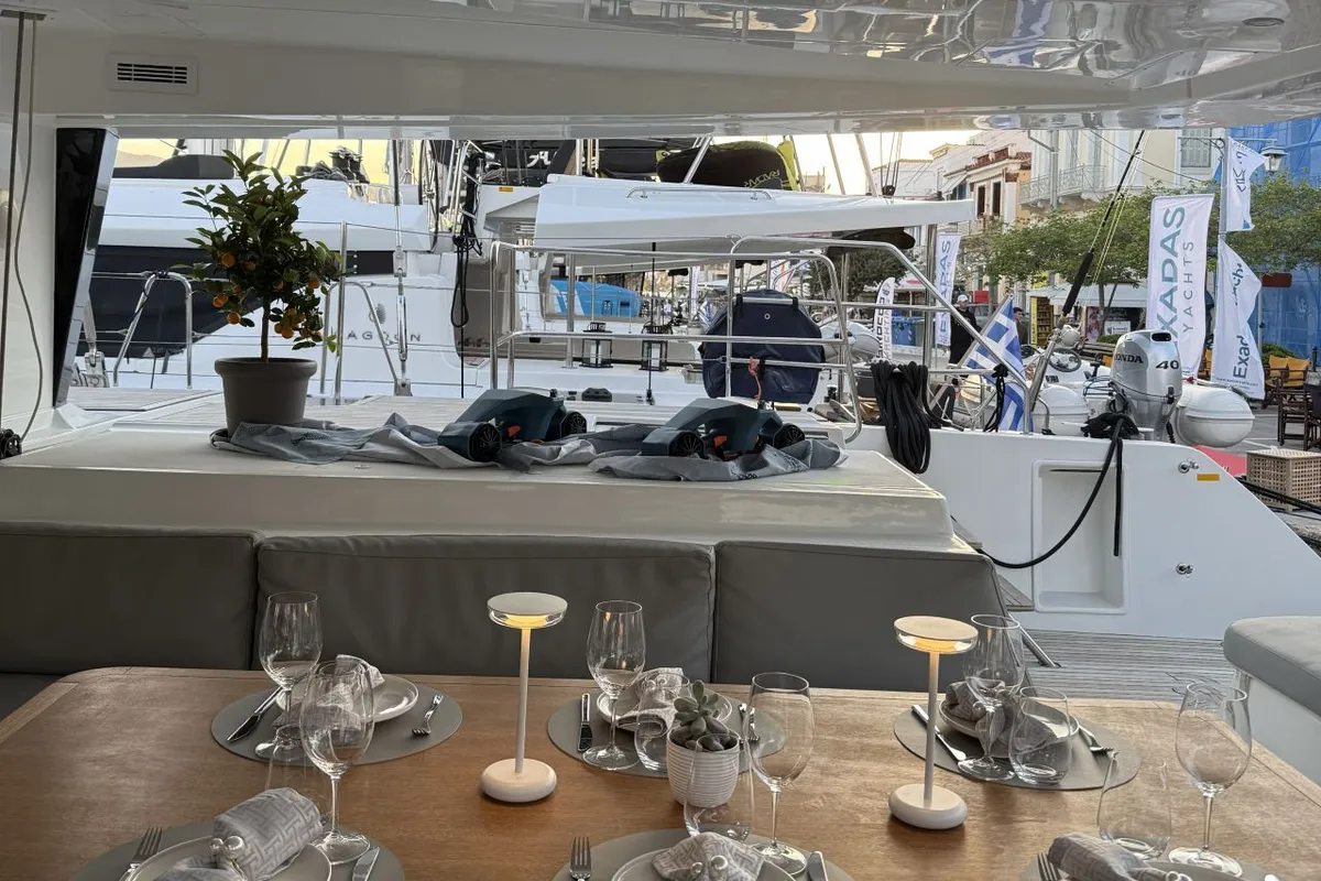 Starlight (Crewed) , a Lagoon 560 S2 catamaran at Athens, Greece