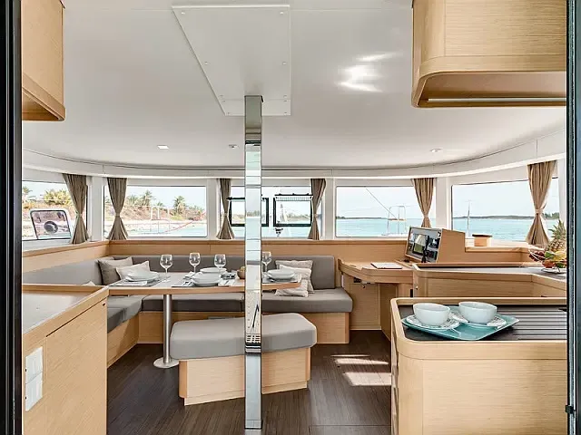 Salon of Kraken, a Lagoon 42 catamaran at Grad Trogir, Croatia