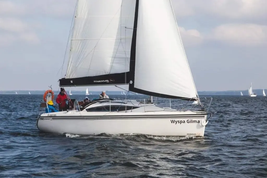 Exterior view of Kalska Brama, a Northman Maxus 33.1 RS sailboat at Sztynort, Poland